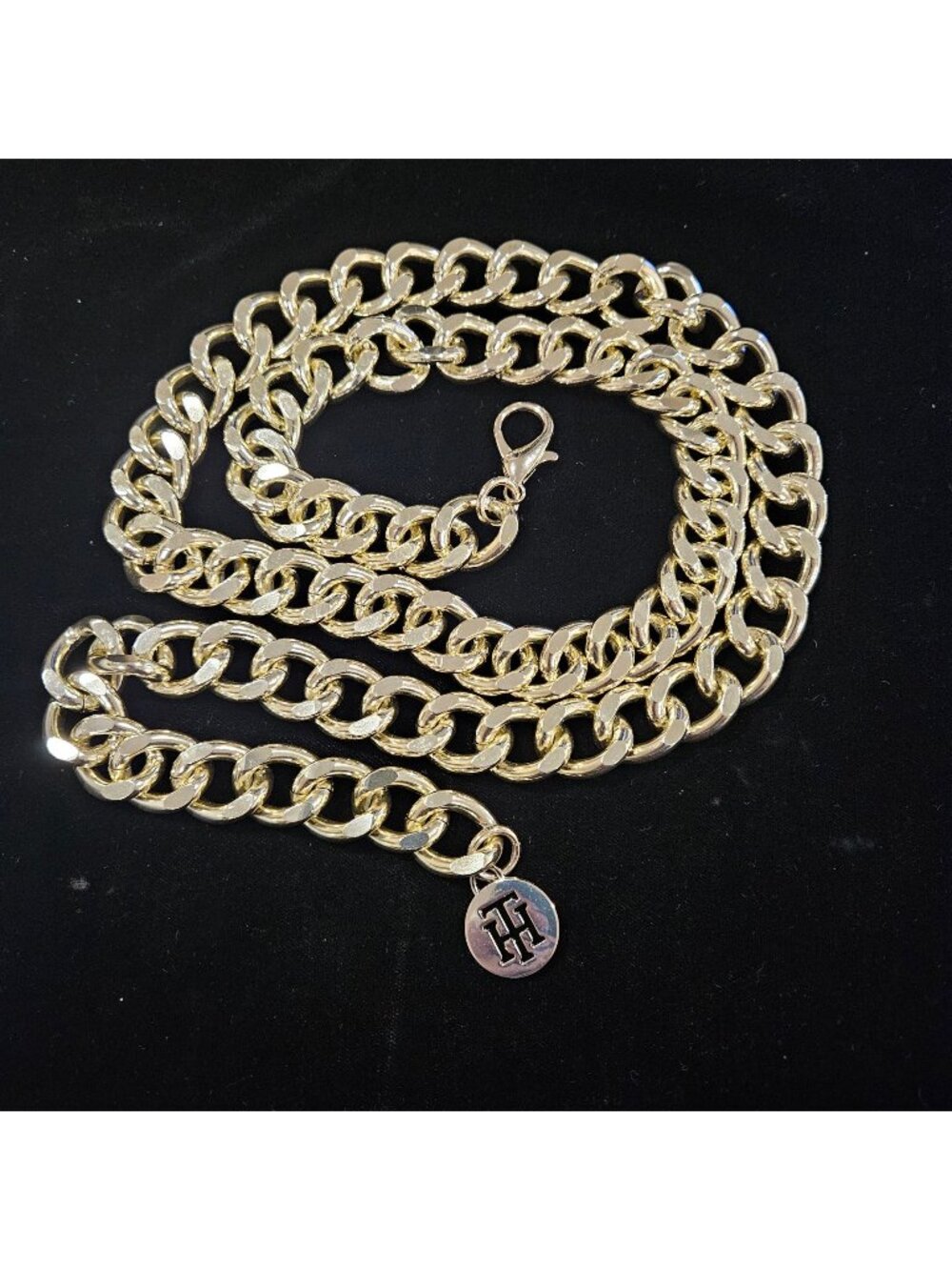 Tommy Hilfiger Gold-Tone Chunky Chain Belt boho chic festival 40"